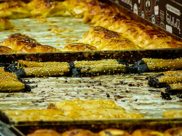 Jerusalem Israel Mai 2018 Nahaufnahme Verschiedener Gebäckstücke Verkauft Auf Dem — Stockfoto