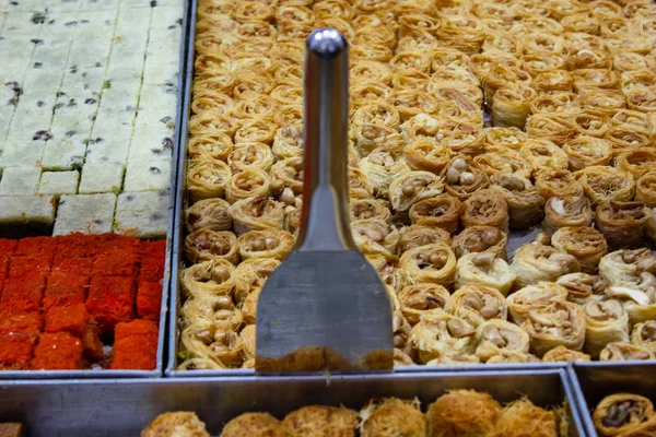 Jérusalem Israël Mai 2018 Gros Plan Sur Diverses Pâtisseries Vendues — Photo