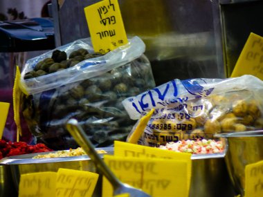 Kudüs İsrail 24 Mayıs 2018 çeşitli baharatlar Closeup lehimlemek içinde çarşı Kudüs İsrail