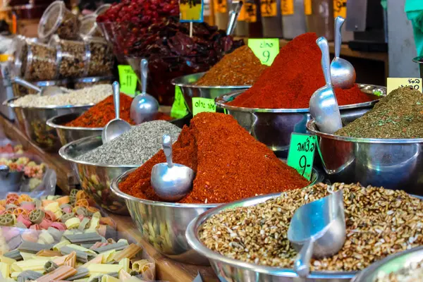 Jerusalem Israel May 2018 Closeup Various Spices Sold Market Jerusalem — Stock Photo, Image