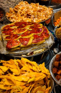 Kudüs İsrail 24 Mayıs 2018 çeşitli Kuruyemiş Closeup lehimlemek içinde çarşı Kudüs İsrail