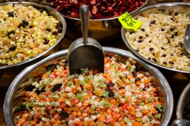 Kudüs İsrail 24 Mayıs 2018 çeşitli Kuruyemiş Closeup lehimlemek içinde çarşı Kudüs İsrail