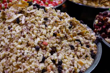 Kudüs İsrail 24 Mayıs 2018 çeşitli Kuruyemiş Closeup lehimlemek içinde çarşı Kudüs İsrail