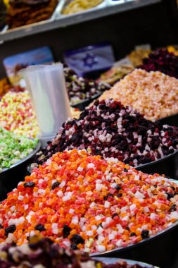 Kudüs İsrail 24 Mayıs 2018 çeşitli Kuruyemiş Closeup lehimlemek içinde çarşı Kudüs İsrail