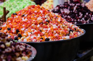Kudüs İsrail 24 Mayıs 2018 çeşitli Kuruyemiş Closeup lehimlemek içinde çarşı Kudüs İsrail