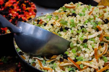 Kudüs İsrail 24 Mayıs 2018 çeşitli Kuruyemiş Closeup lehimlemek içinde çarşı Kudüs İsrail