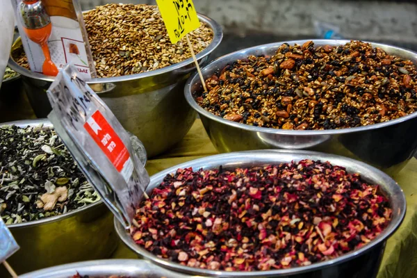 Jerusalem Israel May 2018 Closeup Various Spices Sold Market Jerusalem — Stock Photo, Image