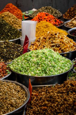 Kudüs İsrail 24 Mayıs 2018 çeşitli Kuruyemiş Closeup lehimlemek içinde çarşı Kudüs İsrail