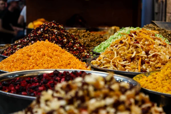 Kudüs İsrail 24 Mayıs 2018 çeşitli Kuruyemiş Closeup lehimlemek içinde çarşı Kudüs İsrail