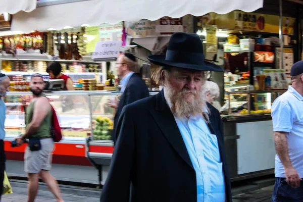 Jerusalén Israel Mayo 2018 Personas Desconocidas Caminando Comprando Mercado Mahane — Foto de Stock