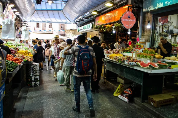 Jerusalem Israel Maj 2018 Okända Människor Promenader Och Shopping Mahane — Stockfoto