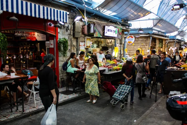 Jerusalem Israel Maj 2018 Okända Människor Promenader Och Shopping Mahane — Stockfoto