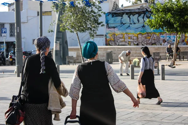 Иерусалим Израиль Май 2018 Неизвестные Идущие Улице Яффо Иерусалиме Днем — стоковое фото