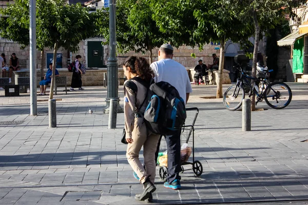Jerusalem Israel May 2018 View Israeli Soldiers Walking Jaffa Street — Stock Photo, Image