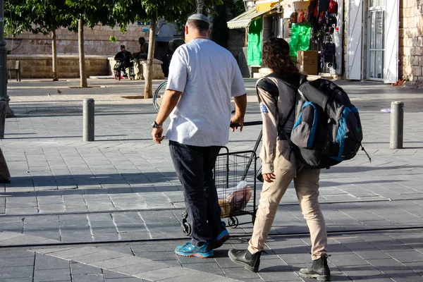 Jerusalén Israel Mayo 2018 Vista Soldados Israelíes Caminando Por Calle — Foto de Stock