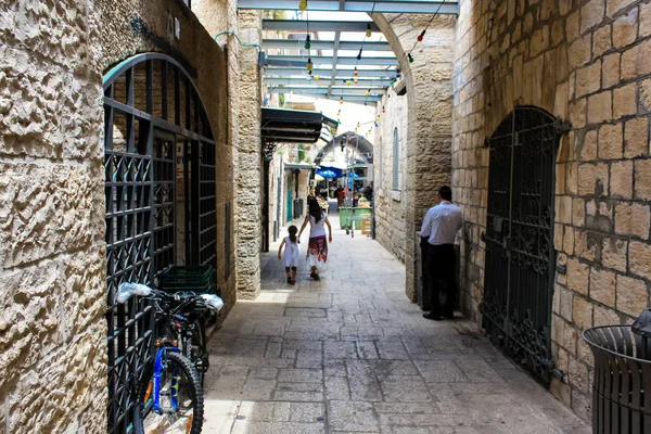 Jeruzalem Israël Mei 2018 Weergave Van Onbekenden Mensen Lopen David — Stockfoto