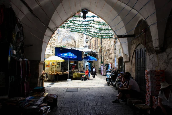 Jérusalem Israël Mai 2018 Vue Inconnus Marchant Dans Rue David — Photo