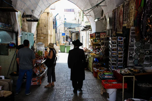 Jerusalem Israel May 2018 View Unknowns People Walking David Street — Stock Photo, Image