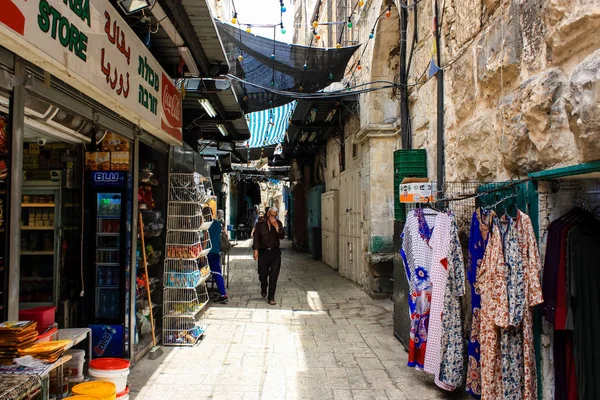Jeruzalem Israël Mei 2018 Weergave Van Onbekenden Mensen Lopen David — Stockfoto