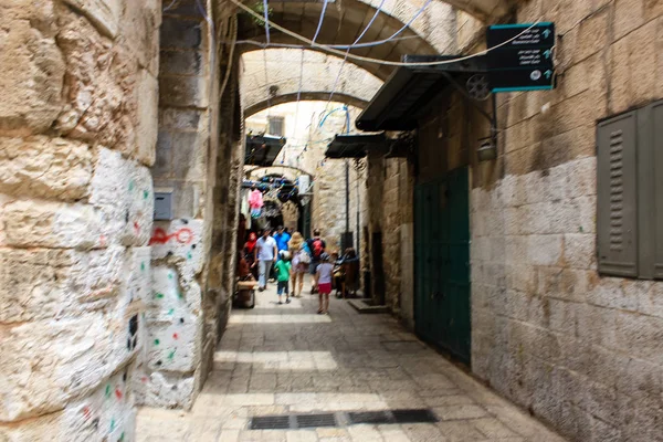 Jerusalén Israel Mayo 2018 Vista Gente Desconocida Caminando Calle David — Foto de Stock