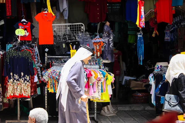 Jerusalén Israel Mayo 2018 Vista Gente Desconocida Caminando Calle David —  Fotos de Stock