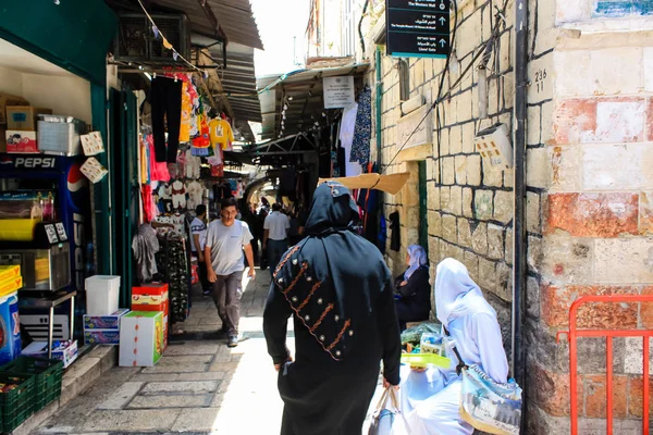 Jerusalem Israel May 2018 View Unknowns People Walking David Street — Stock Photo, Image