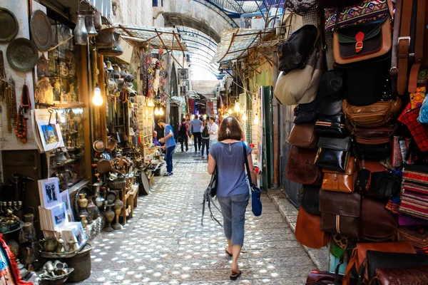 Jérusalem Israël Mai 2018 Vue Inconnus Marchant Dans Rue David — Photo