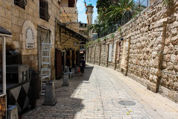 Jeruzalem Israël Mei 2018 Weergave Van Onbekenden Mensen Lopen David — Stockfoto