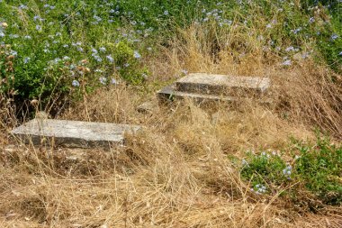 Kudüs İsrail 28 Mayıs 2018 Kudüs şehir merkezinde bir eski terk edilmiş Arap mezarlığı görünümü