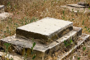 Kudüs İsrail 28 Mayıs 2018 Kudüs şehir merkezinde bir eski terk edilmiş Arap mezarlığı görünümü