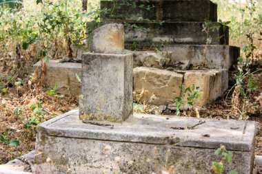 Kudüs İsrail 28 Mayıs 2018 Kudüs şehir merkezinde bir eski terk edilmiş Arap mezarlığı görünümü