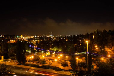 Kudüs İsrail 31 Mayıs 2018 panoramik gece Kudüs şehri