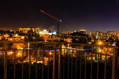 Kudüs İsrail 31 Mayıs 2018 panoramik gece Kudüs şehri