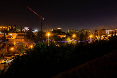 Kudüs İsrail 31 Mayıs 2018 panoramik gece Kudüs şehri