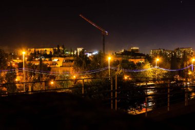 Kudüs İsrail 31 Mayıs 2018 panoramik gece Kudüs şehri