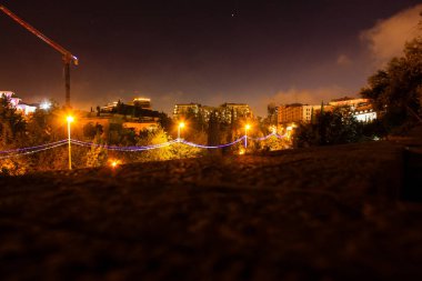 Kudüs İsrail 31 Mayıs 2018 panoramik gece Kudüs şehri