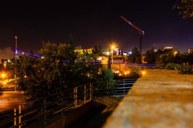 Kudüs İsrail 31 Mayıs 2018 panoramik gece Kudüs şehri