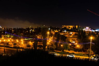 Kudüs İsrail 31 Mayıs 2018 panoramik gece Kudüs şehri