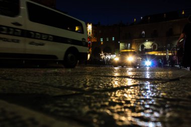 Kudüs İsrail 31 Mayıs 2018 Eski Kudüs şehri, gece yerden sokak görünümü