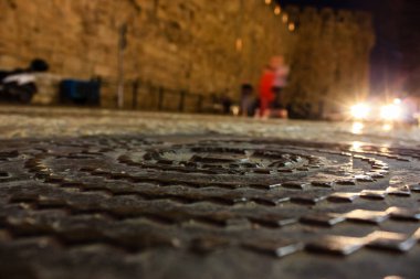 Kudüs İsrail 31 Mayıs 2018 Eski Kudüs şehri, gece yerden sokak görünümü