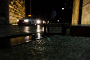 Kudüs İsrail 31 Mayıs 2018 Eski Kudüs şehri, gece yerden sokak görünümü