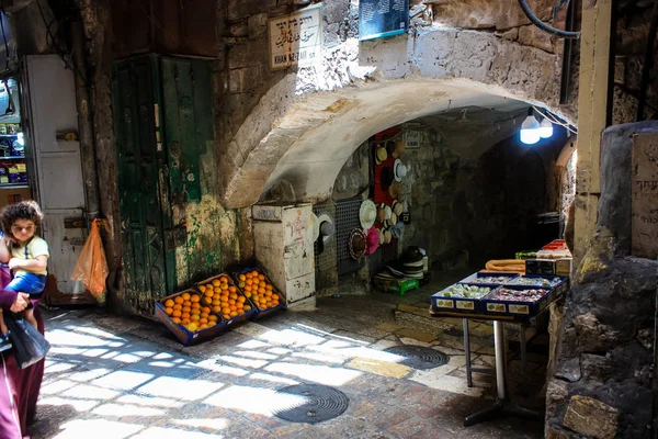 Jérusalem Israël Mai 2018 Vue Inconnus Marchant Dans Rue David — Photo