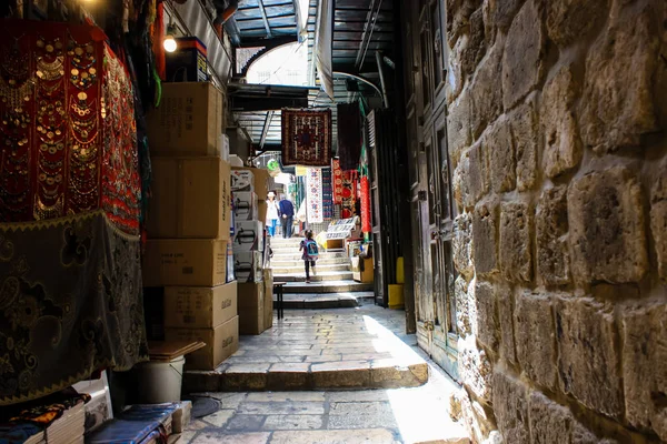 Jerusalem Israel May 2018 View Unknowns People Walking David Street — Stock Photo, Image