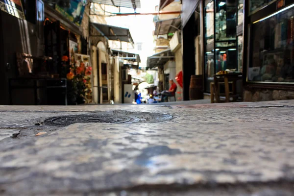 Jerusalém Israel Maio 2018 Vista Pessoas Desconhecidas Andando Rua David — Fotografia de Stock