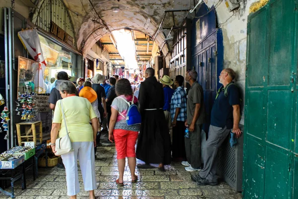 Jerusalén Israel Mayo 2018 Vista Gente Desconocida Caminando Calle David —  Fotos de Stock