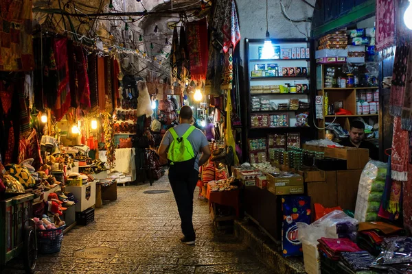 Jerusalem Israel May 2018 Udsigt Ukendte Mennesker Der Går Davids - Stock-foto