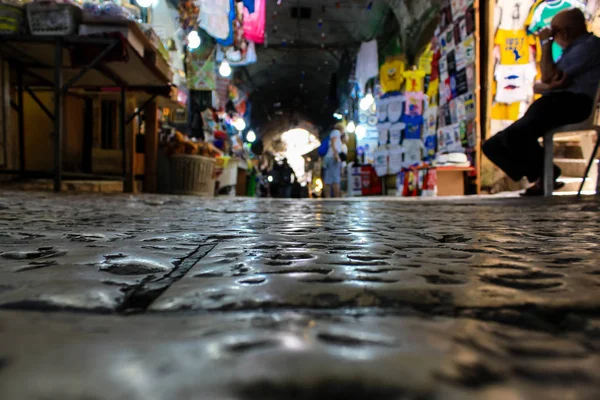 Jerusalém Israel Maio 2018 Vista Pessoas Desconhecidas Andando Rua David — Fotografia de Stock