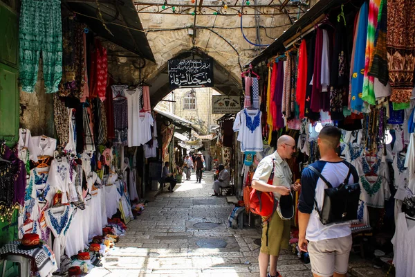 Gerusalemme Israele Maggio 2018 Veduta Persone Sconosciute Che Camminano David — Foto Stock