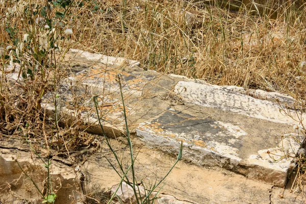 Jerusalem Israel Maj 2018 Syn Gammal Övergiven Arabisk Kyrkogård Centrera — Stockfoto