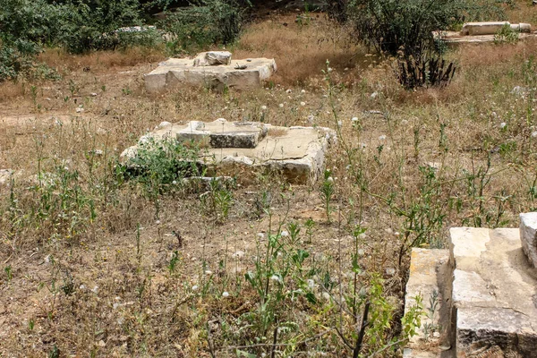 Jeruzalém Izrael Května 2018 Pohled Staré Opuštěné Arabský Hřbitov Centru — Stock fotografie